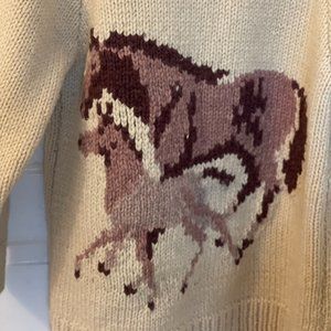 Vintage Western Handmade Horse Cardigan